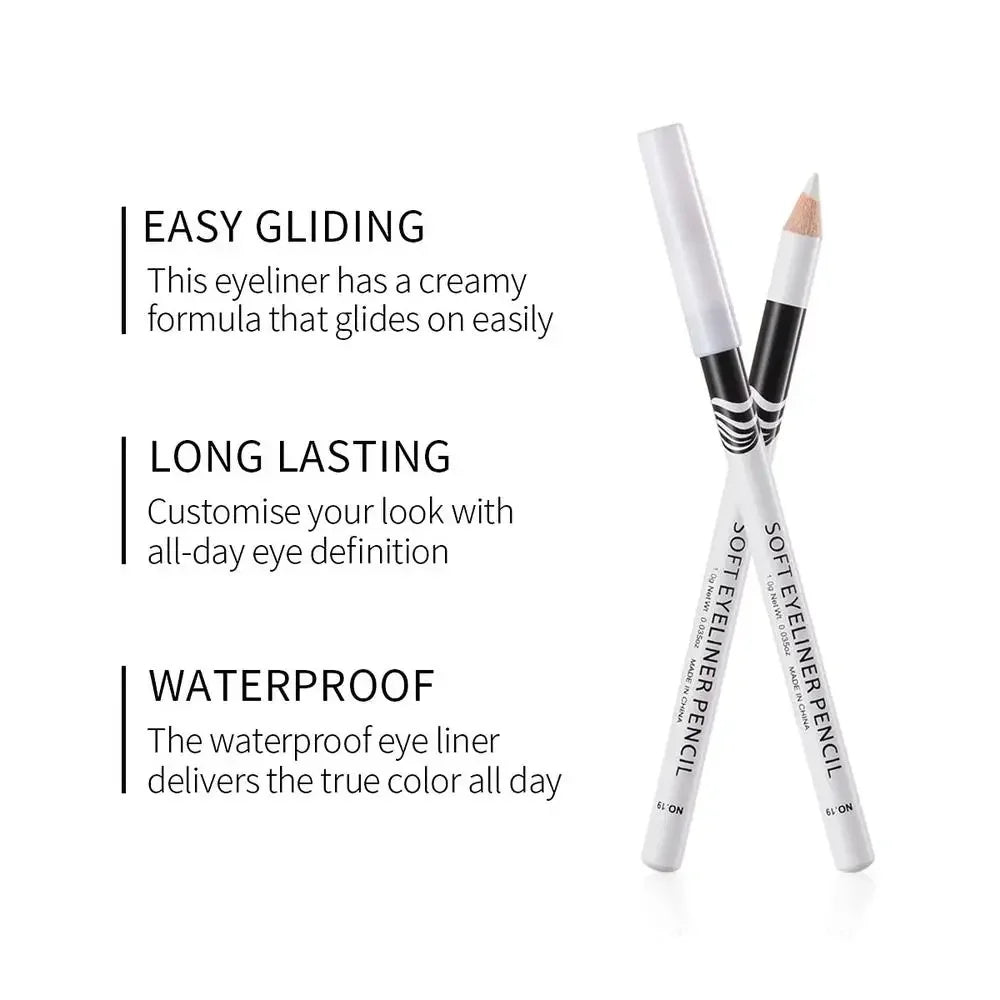3pcs Fast Drying Matte White Eyeliner Pencil Smooth Waterproof Eyeliner Pen Long Lasting Eyelid Cosmetic Eyes Makeup Tools Zpaxo