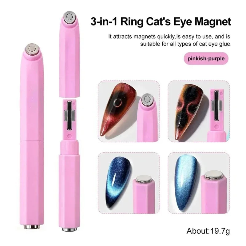 3-in-1 Ring Shaped Cat Magnetic Stick Strong Magnet 3D Circular Zpaxo Pink