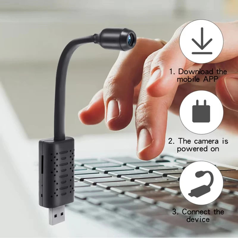 4K USB Surveillance Wifi Cameras Mini Flexible Lens Cable Motion