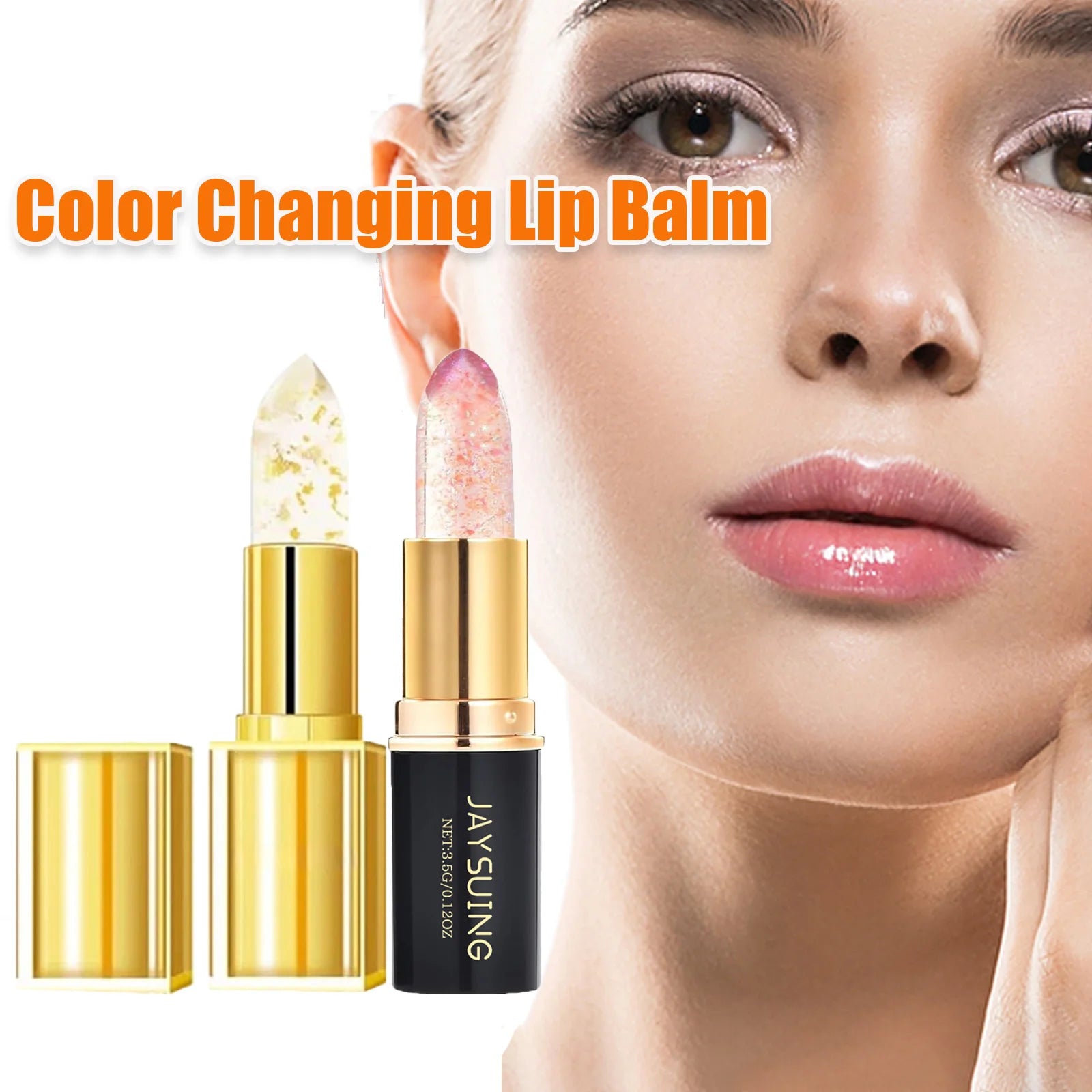 Jaysuing Color Changing Lip Balm – pH Reactive Shimmer & Gold Tinted Lip Balm Zpaxo