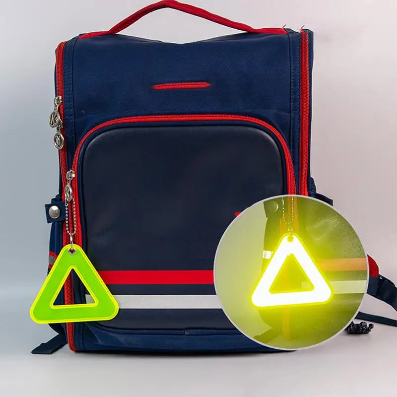Triangle Reflective Safety Tag – High-Visibility Backpack Pendant