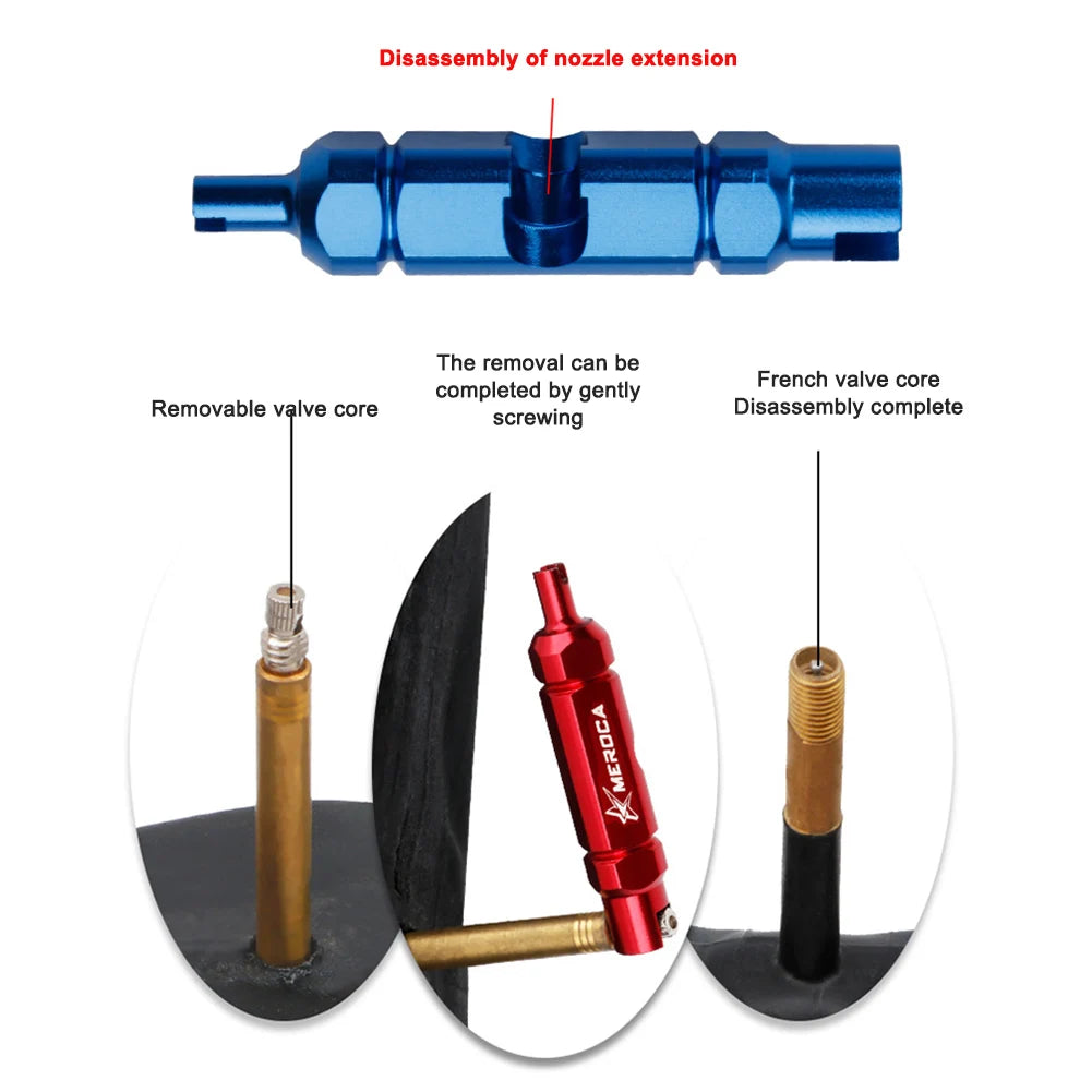 MEROCA Bike Tire Tube American Valve Core Removal Tool Repairing
