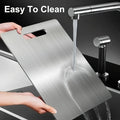 1pc Stainless Steel Cutting Board - Double-Sided, Non-Slip, Easy Clean for Veggies, Fruits & Meats | Durable Kitchen Essential Zpaxo Silver - High Qualit