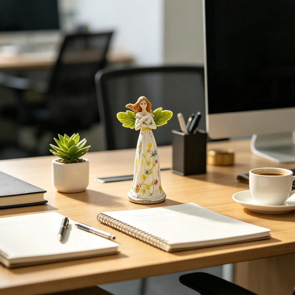 Fairy Statues Resin Hand-painted Desktop Decoration Flower Statue