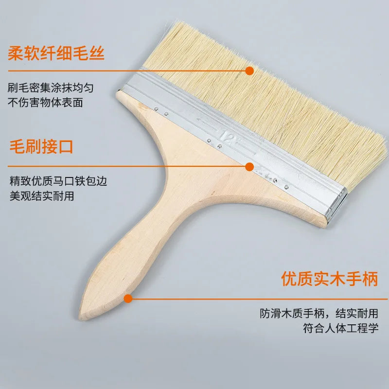Thicker and Larger 12-inch Paintbrush - with A Large Bristle Surface Area, It Doesn't Shed Hairs. Zpaxo