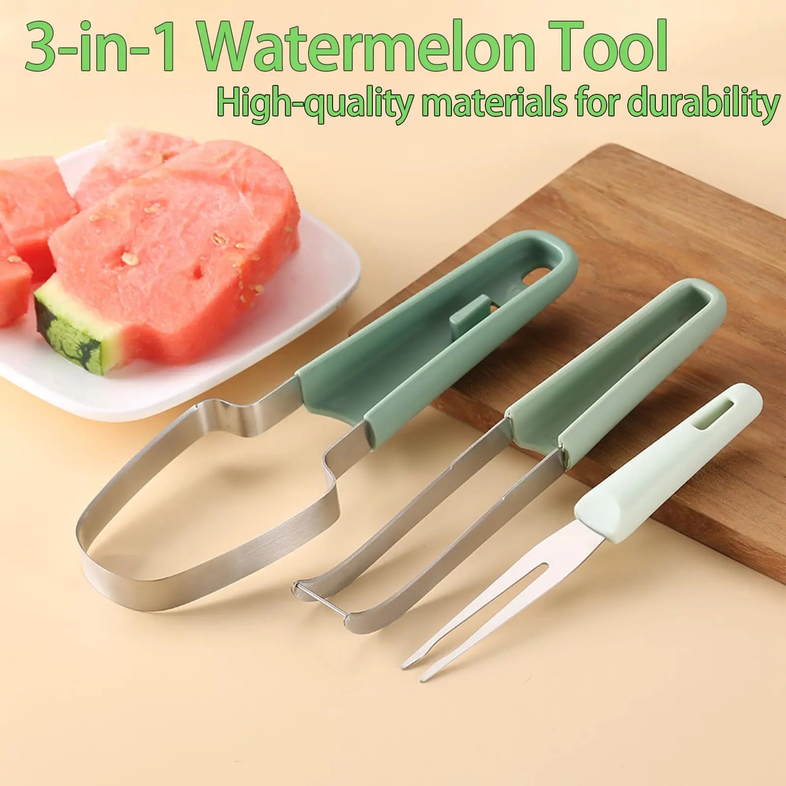 1 Watermelon Fork Slicer Cutter Stainless Steel Fruit Cutting Tool Zpaxo
