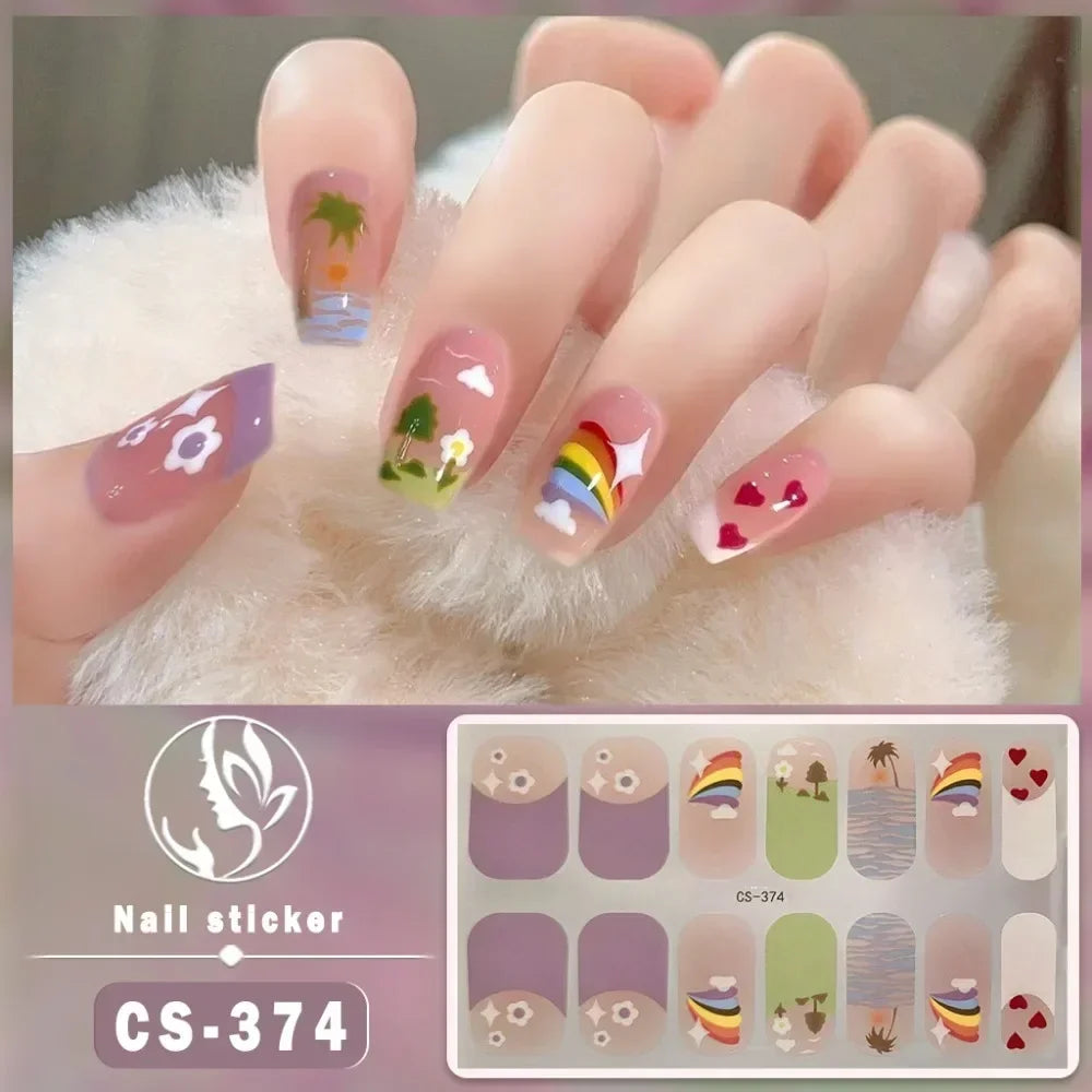 Baking Free Fashionable Nail Art Stickers Collection Manicure DIY Nail Polish Strips Wraps for Party Decor Zpaxo CS-374
