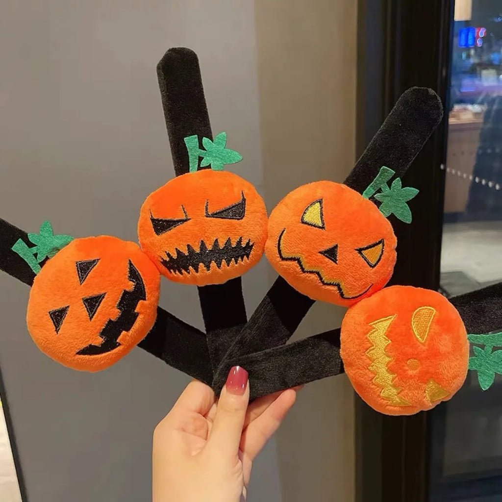 Cute Halloween Pumpkin Devil Horn Headband Funny Hair Hoop Girls
