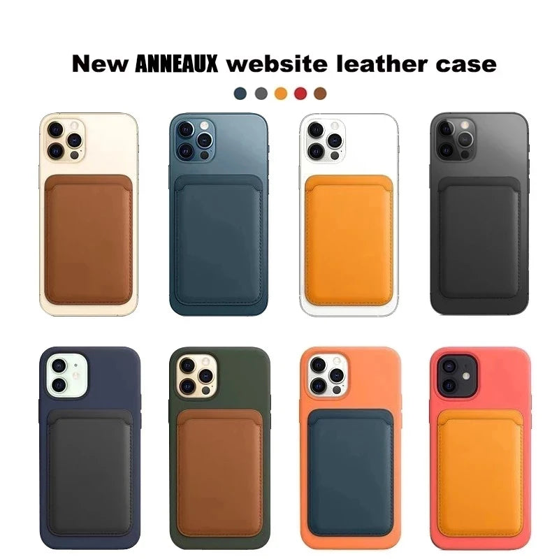 Luxury Magnetic Leather Wallet Case Magsafe Iphone 16 15 14 13 12 Max