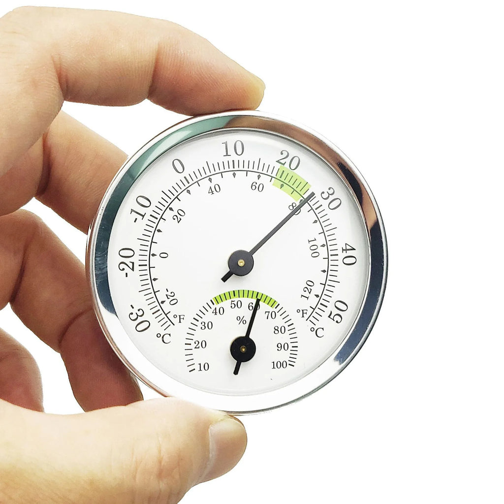 58mm Mini 2 in 1 Thermometer Hygrometer Auto Senser Wall Mounted Mechanical Analog Temperature Gauge Humidity Meter homeuse tool Zpaxo