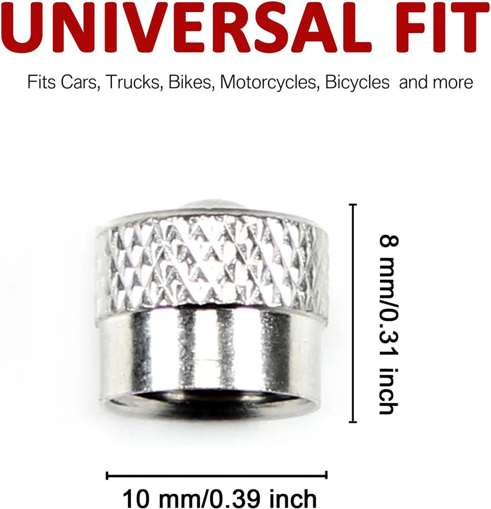 12-Pack Brass Tire Valve Stem Caps with Rubber Gasket | Universal