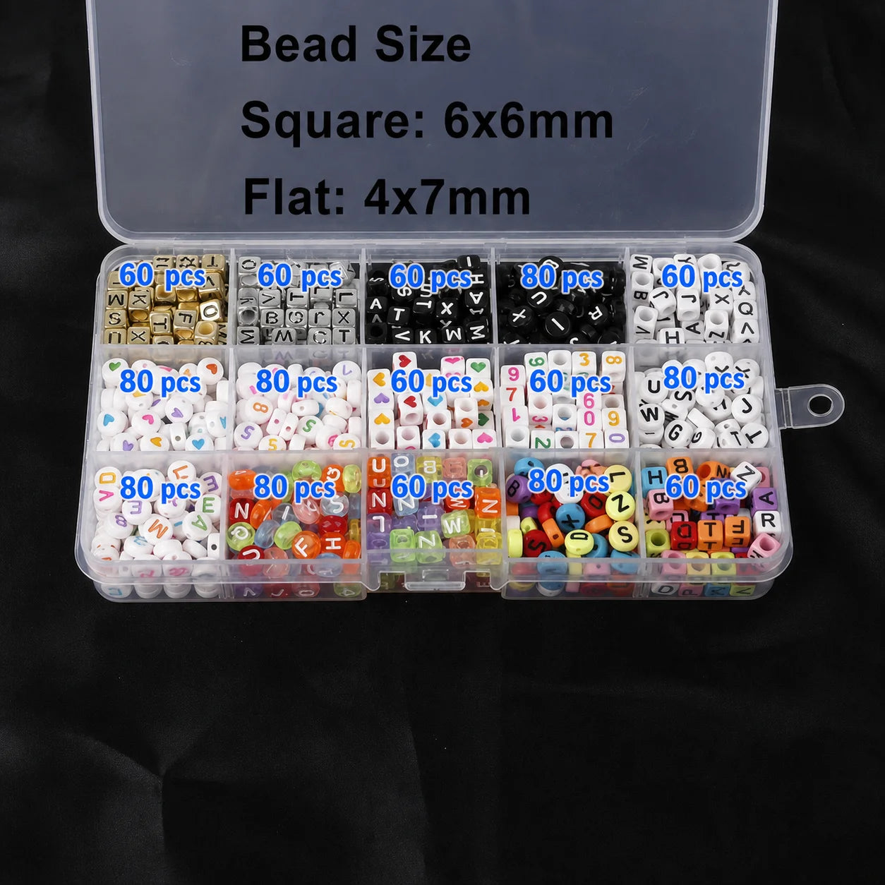 1080-Pc Acrylic Letter Bead Set – 15-Grid DIY Jewelry Kit DIY Bead Jewelry Kit Zpaxo Set A