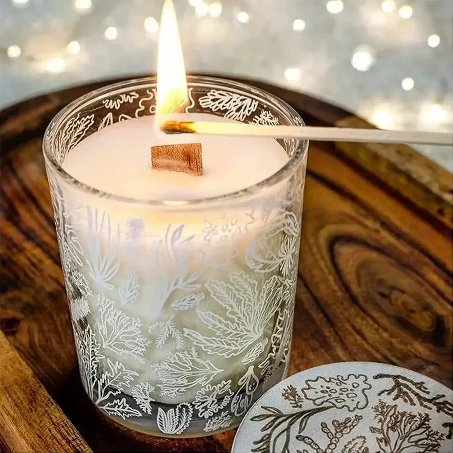 Handmade Soy Wax Candles Wooden Wicks DIY Aromatic Single Wick Design