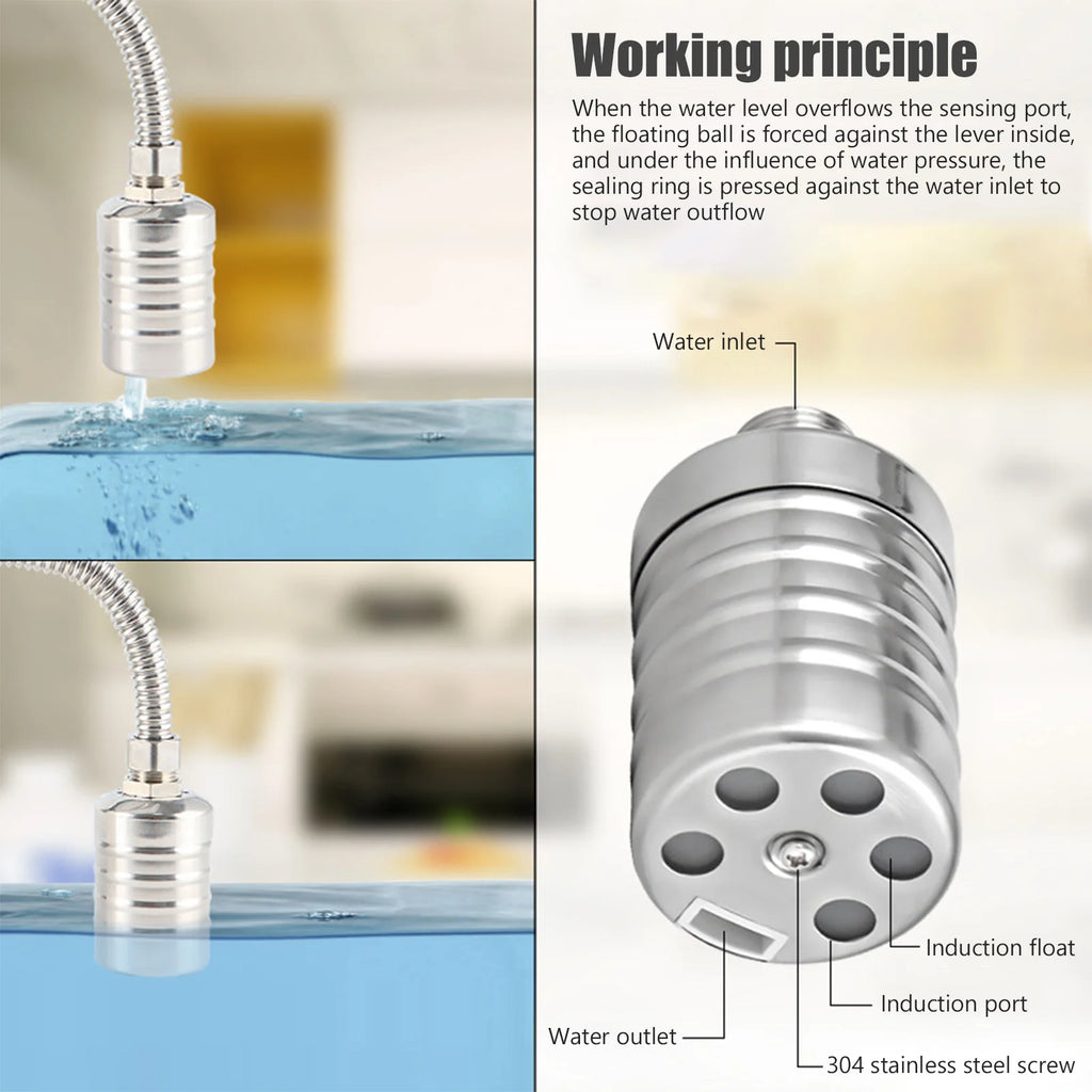 1/2 PCS Floating Ball Valve Automatic Water Level Control Valve 1/2 Stainless Steel Water Tank Valve Safe Water Tower Shutoff Zpaxo