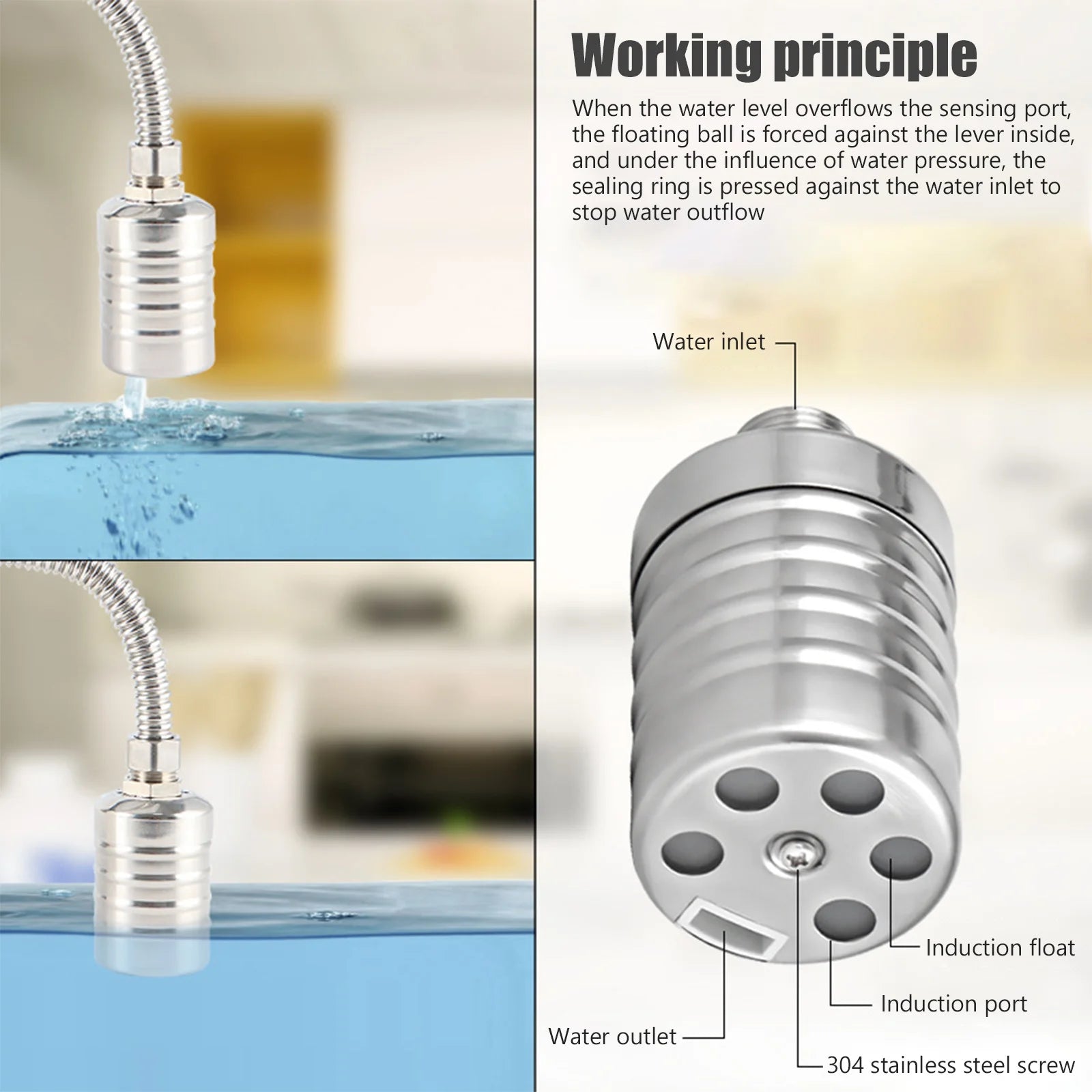1/2 PCS Floating Ball Valve Automatic Water Level Control Valve 1/2 Stainless Steel Water Tank Valve Safe Water Tower Shutoff Zpaxo