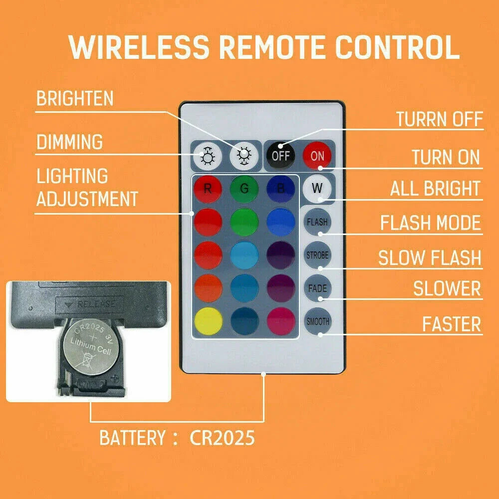 Power Flood Lights Remote RGB Outdoor Lighting Parks Garden Zpaxo