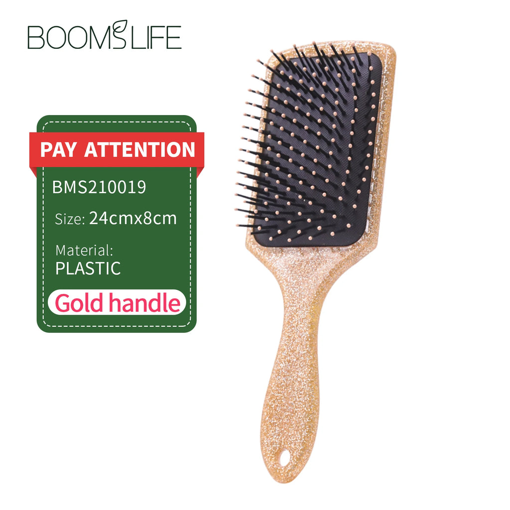 Luxury Gold Paddle Hair Brush Women Anti Static Hair Comb Curly Detangle HairBrush Hairdressing Massage Comb Beauty Styling Tool Zpaxo brush