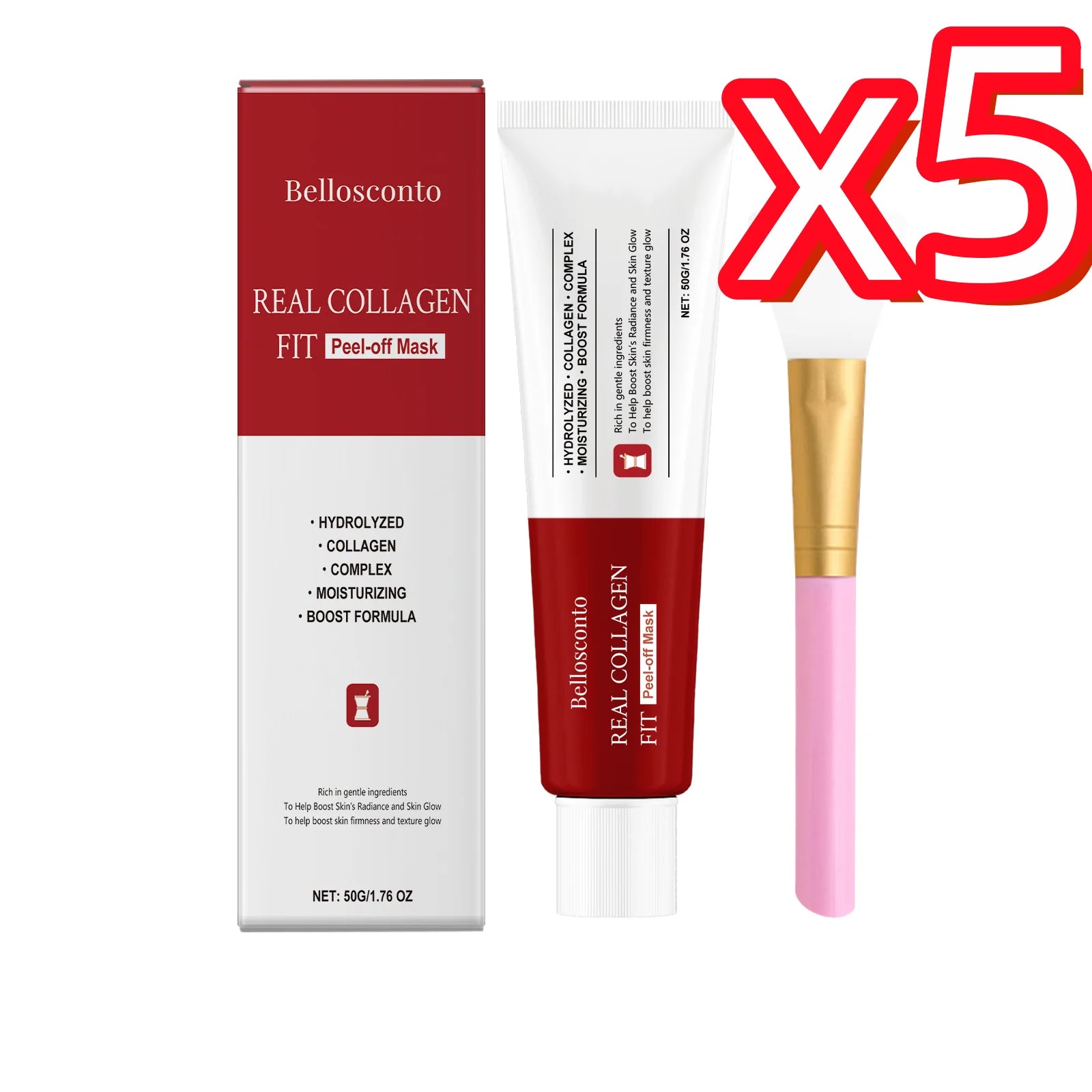 Collagen Peel Off Mask – Blackhead Removal & Skin Brightening Peel Off Face Mask Zpaxo 1set Boxed x 5