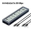 M.2 NVMe SATA SSD Enclosure Visual Smart SSD Case USB 3.2 Gen 2 10Gbps NVMe PCI-E 20Gpbs Zpaxo NVME SATA 20Gbps
