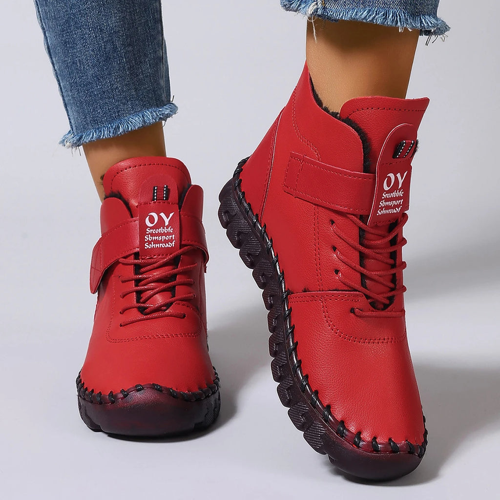 Women Boots 2025 New Comfortable Flat Ankle Boots Luxury Casual Thickened Warm Mom Shoes Fashion Handmade Cotton Shoes Women Zpaxo