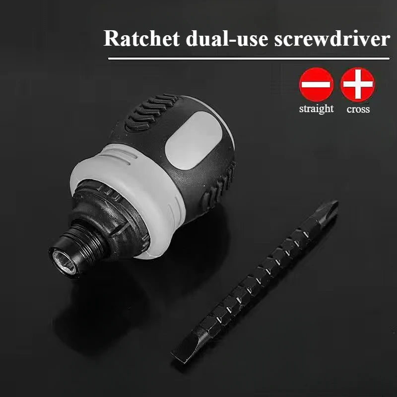 Screwdriver Labor-saving Ratchet Screwdriver Set Slotted Household Tool Multi-function Magnetic Screwdriver Telescopic Labor Zpaxo set 1
