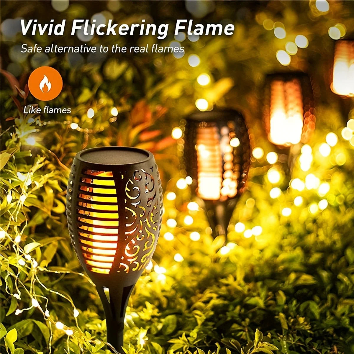 12 LED Solar Flame Torch Light – Flickering Garden Path Lamp Solar Garden Light Zpaxo