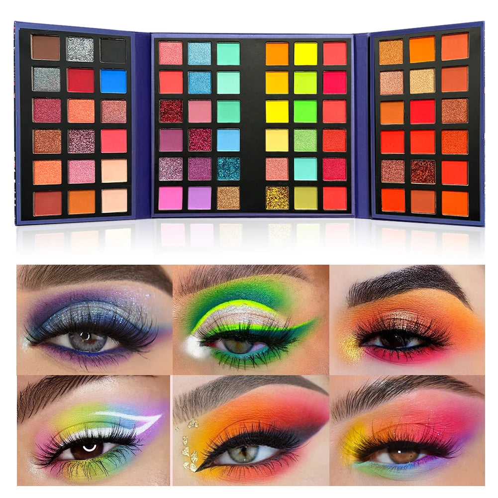 72 Rainbow Eyeshadow Palette Pigment Board Shimmer Glitter Matte Zpaxo 72 color