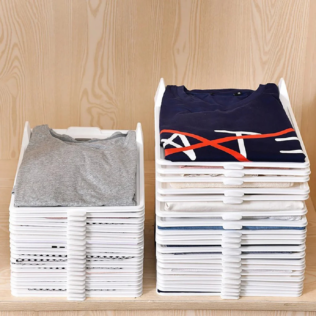 Layered Folding Clothes Storage Board Pants T-Shirt Organizer Rack for Home Wardrobe Short Sleeve Classification Stacking Board Zpaxo