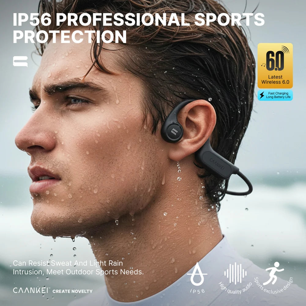 Bone Conduction Sports Earphones IPX6 Waterproof Bluetooth 5 4 Zpaxo