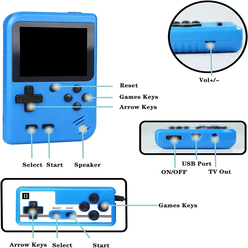 Built-in 400 FC Games Portable Case Mini Retro Handheld Game Console