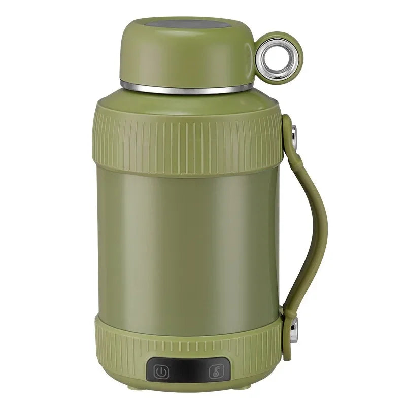 1200ml Electric Kettle Portable Kettle Stainless Steel Reservation Insulation Kettle Adjust Temperature Travel Boil Water Kettle Zpaxo 200807-green EU