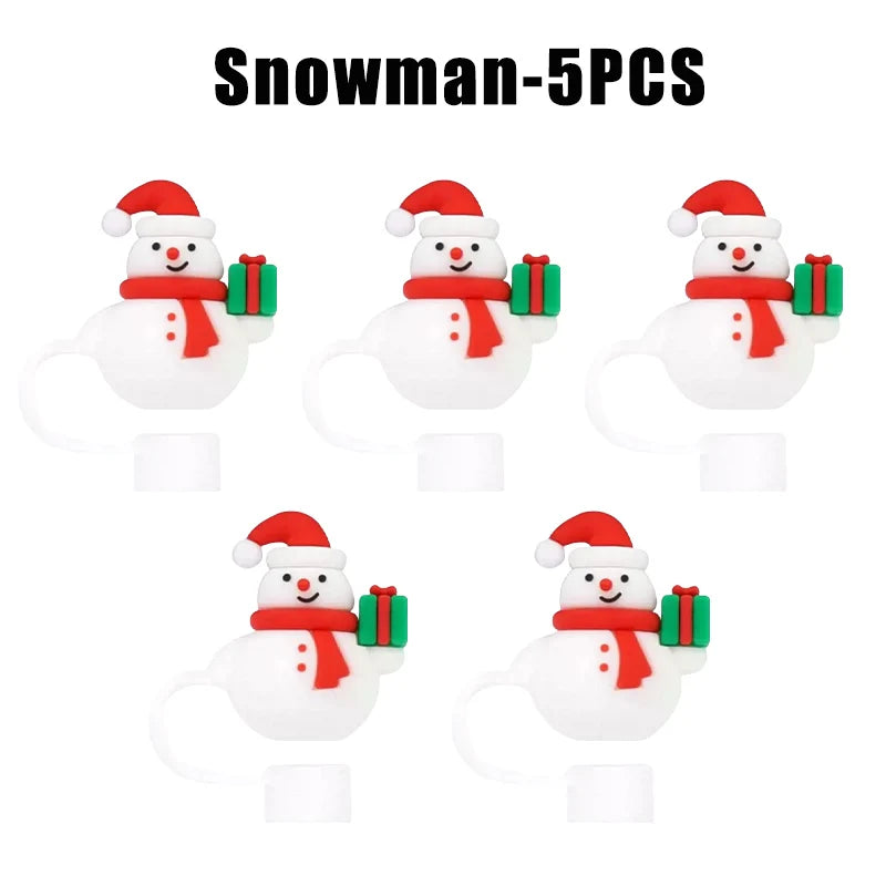 Christmas Straw Covers Caps Tumblers Dustproof Toppers Cups 30 Cup
