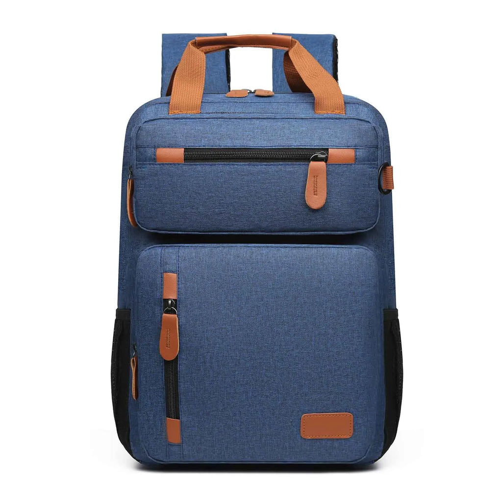 Large-Capacity Travel Backpack 15.6-Inch Laptop Backpack for Men Women Water-Resistant Business Rucksack with Luggage Strap Zpaxo blue