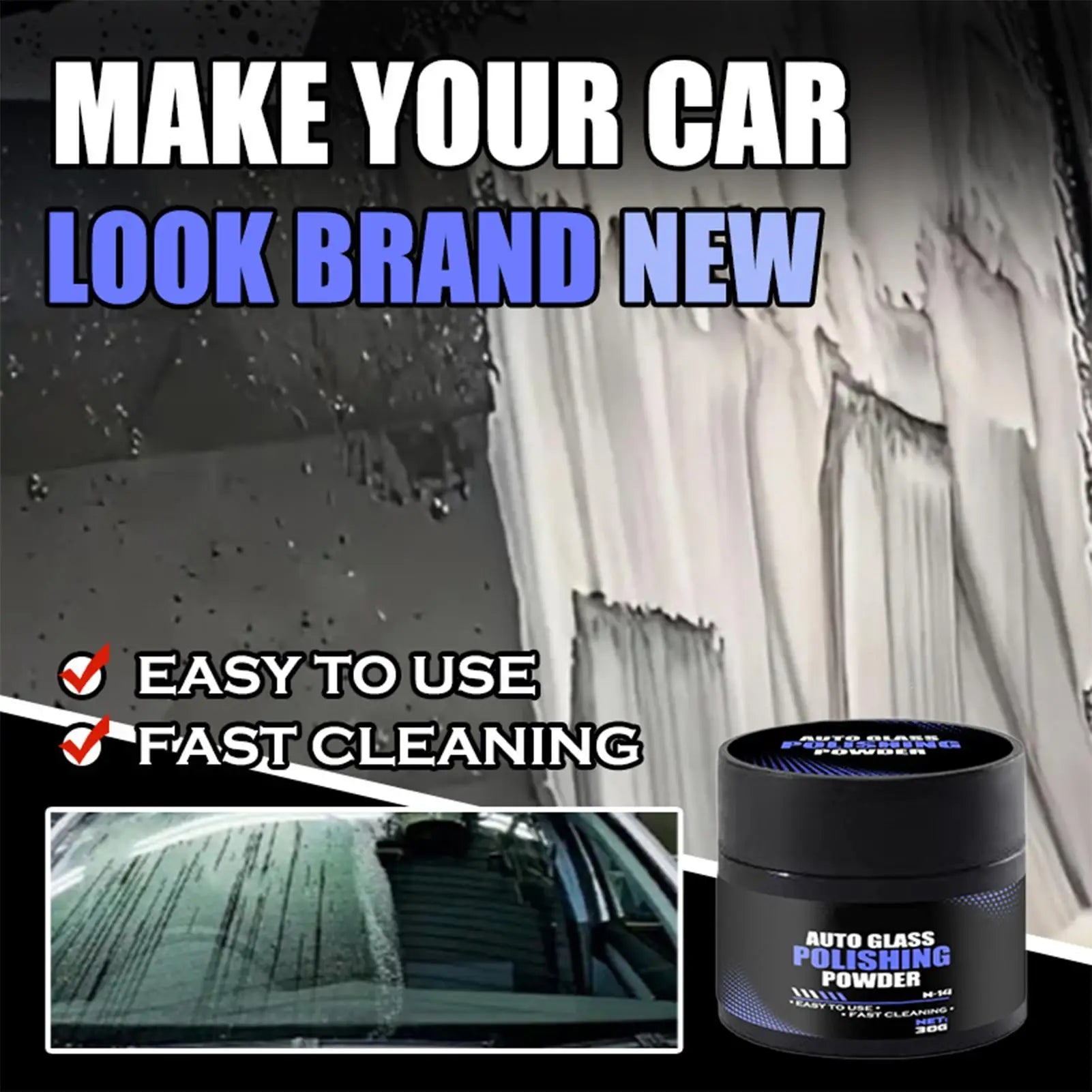 Glass Polishing Powder Car Windshield Oil Film Remover Scratch Repair