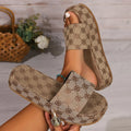 New Women Slippers Summer Fashion Platform Sandals Thick Sole Solid Color Slippers Party Party Women Beach Sandals Slides Women Zpaxo Khaki 38