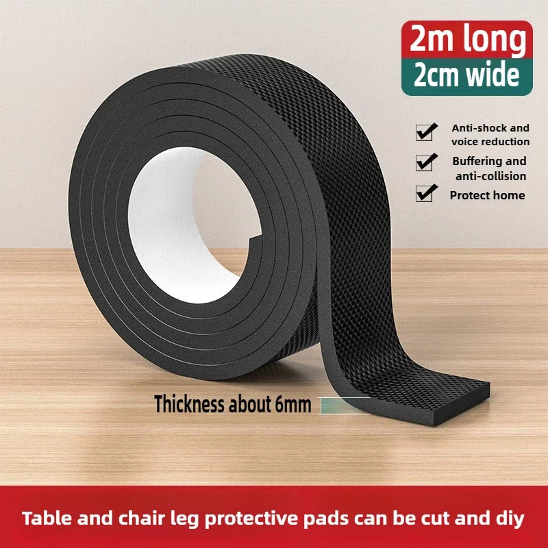 DIY Self Adhesive Non Slip Furniture Pads Mute Thick Mats Non-Slip Pad Foot Cover Self Adhesive Table Chair Foot Protection Pad Zpaxo Width 6cm 6mm 3PCS|2 Meters
