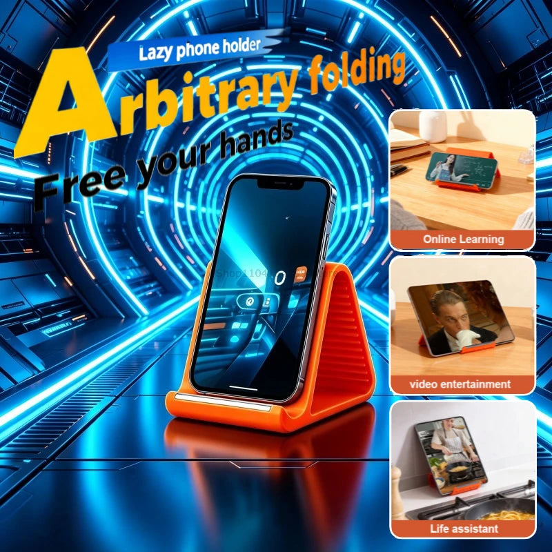 Lazy Portable Phone Screen Holder Stand Silicone Desktop Flexible Tablet Laptop Holder Any Shape Foldable Transforming Travel Zpaxo