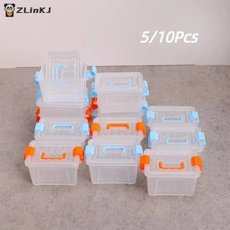 ▶5/10Pcs Dollhouse Mini Storage Box Clear Toolbox Model Dollhouse Home Home Decoration Dolls House Micro Scene Decor Props Zpaxo