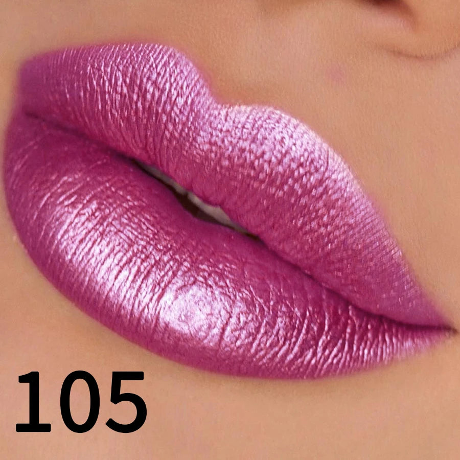 19 Colors Glitter Lipstick Hydrating Red Pink Sparkling Shine Lip Zpaxo 105