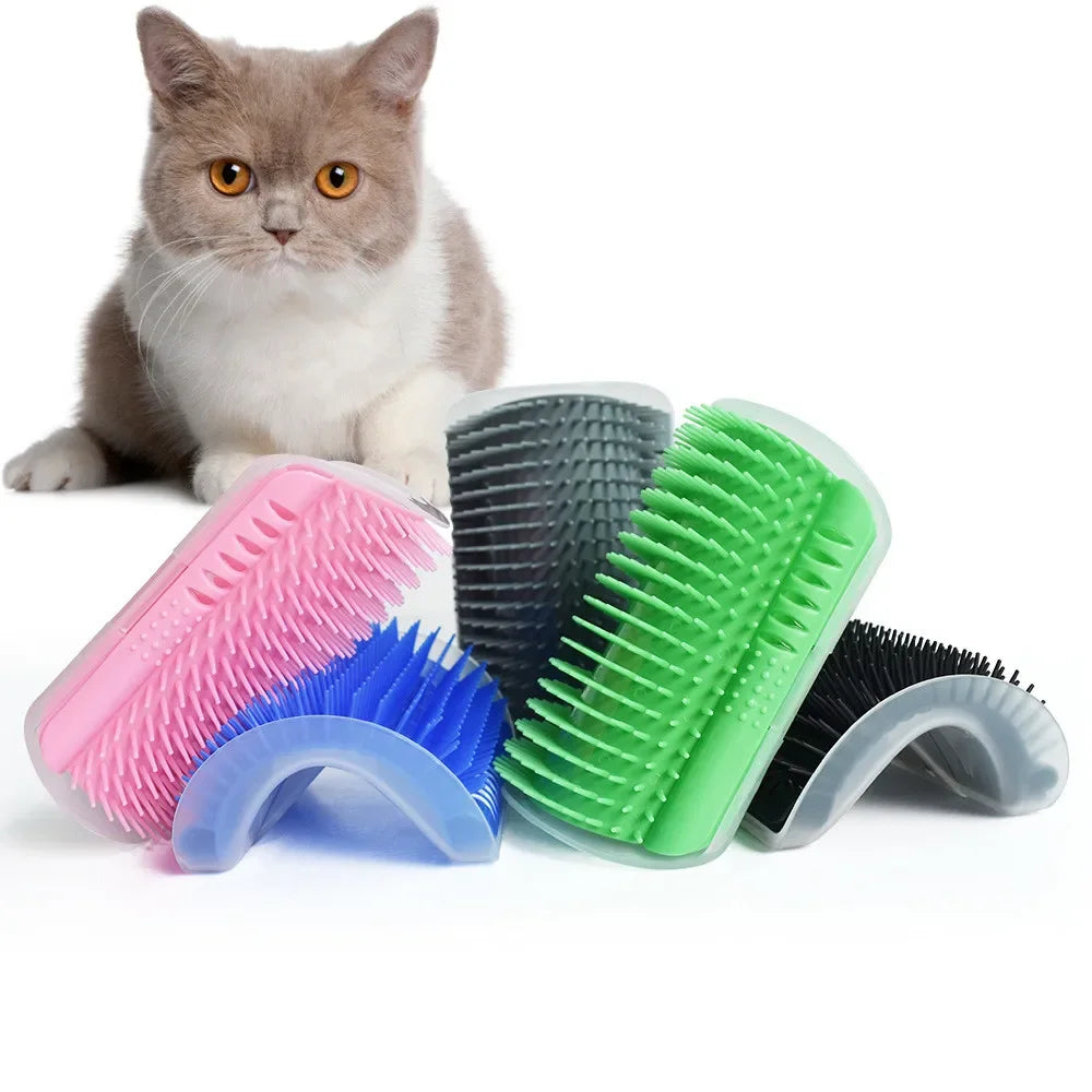 Pet Cat Corner Scratcher Massager Interactive Scratching Brush Comb