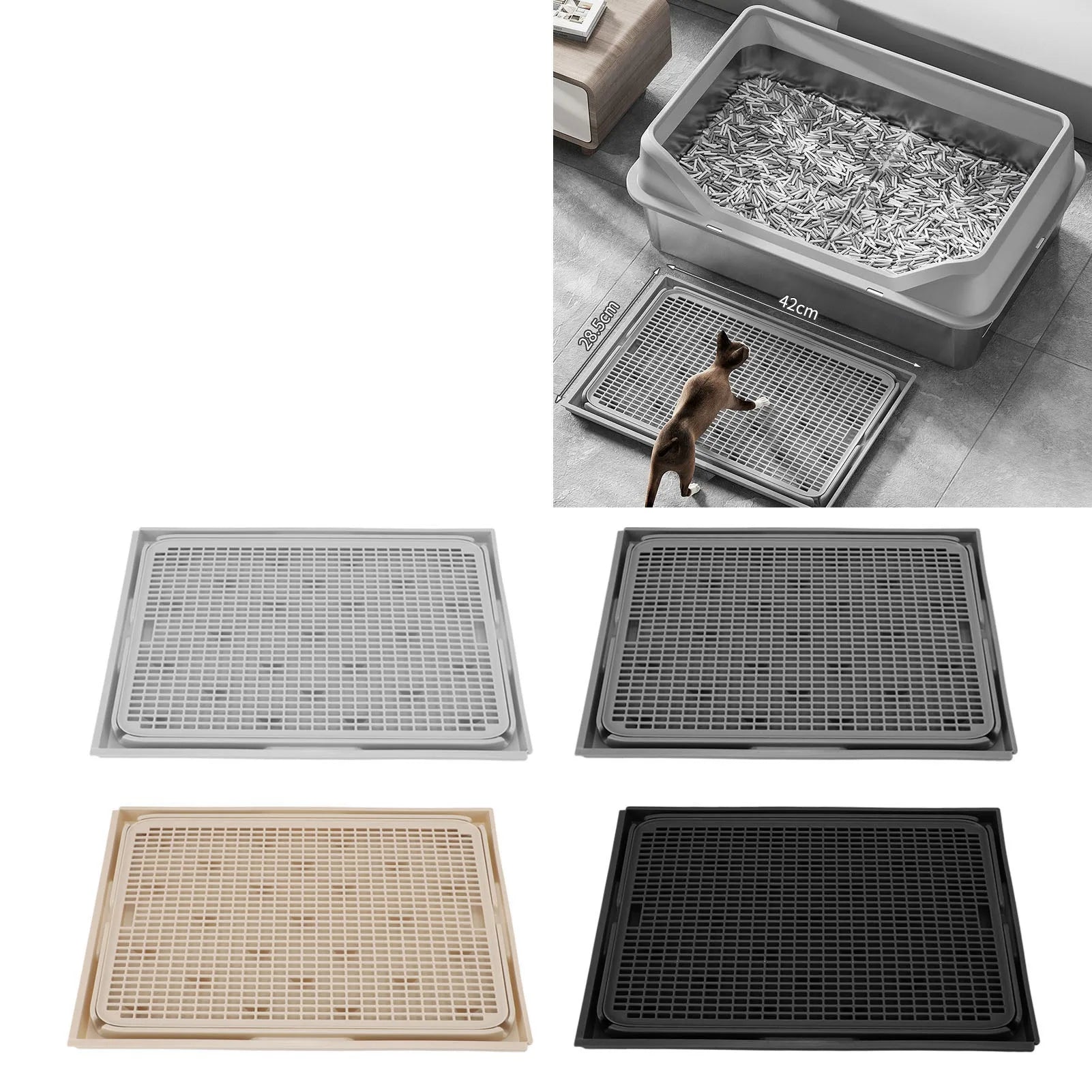 Kitty Litter Mat Cat Litter Mat Spacious Double Layer Washable Anti Slip Bottom Cat Litter Box Mat Cat Litter Catcher Mat Zpaxo