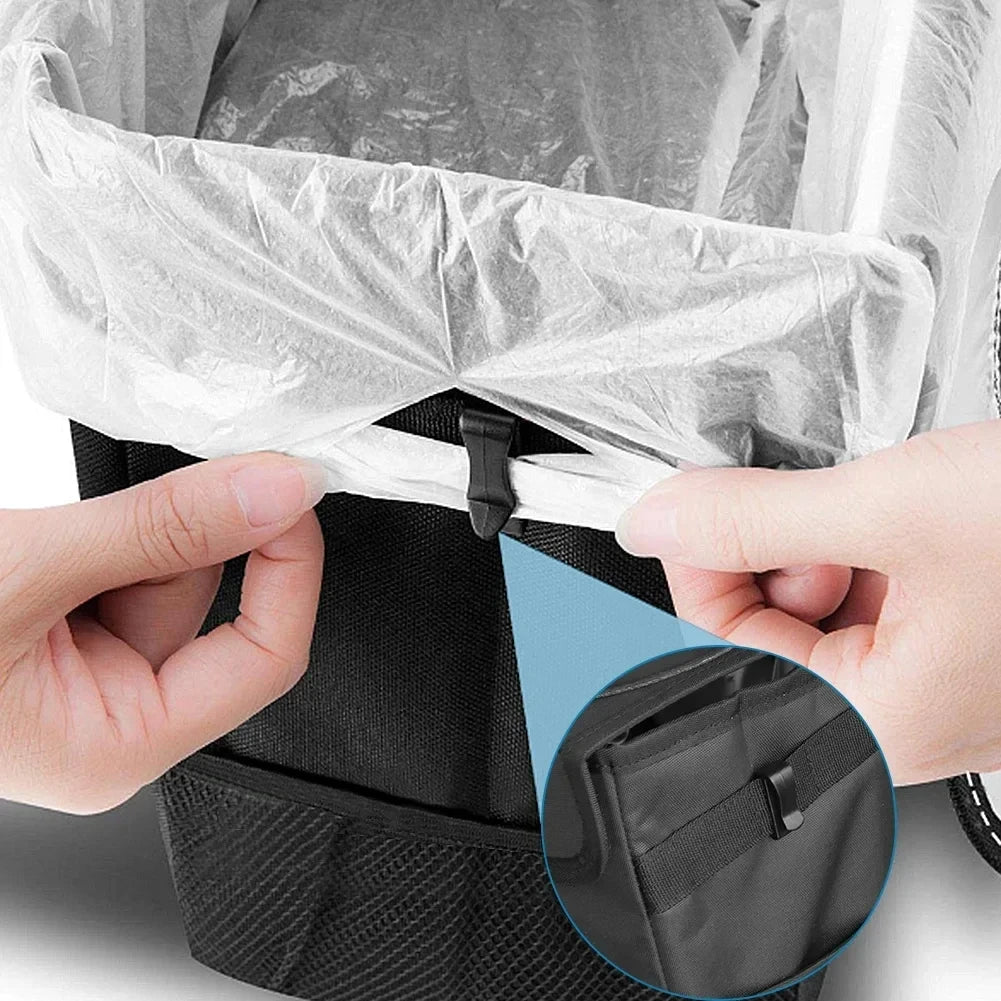Car Trash Can Lid Leakproof Bin Garbage Collapsible Automotive Truck