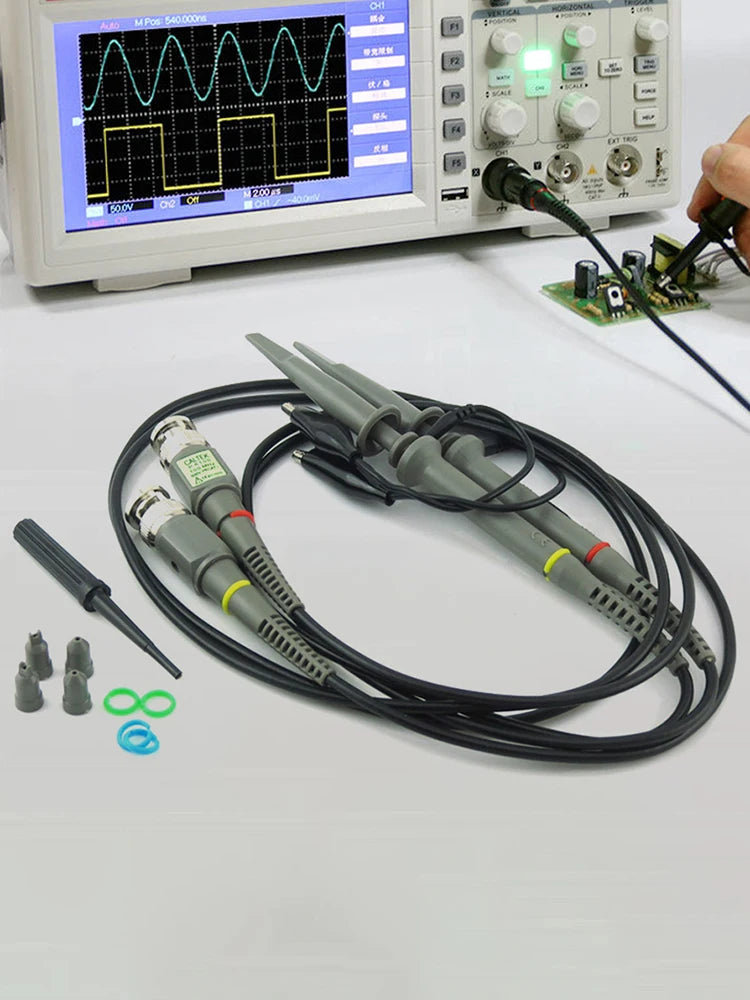 BNC Oscilloscope Probe P6100 100MHz 1X 10X Precision Scope Clip Probes