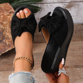 Women Sandals 2026 Thick Bottom Flat Butterfly Knot Beach Shoes