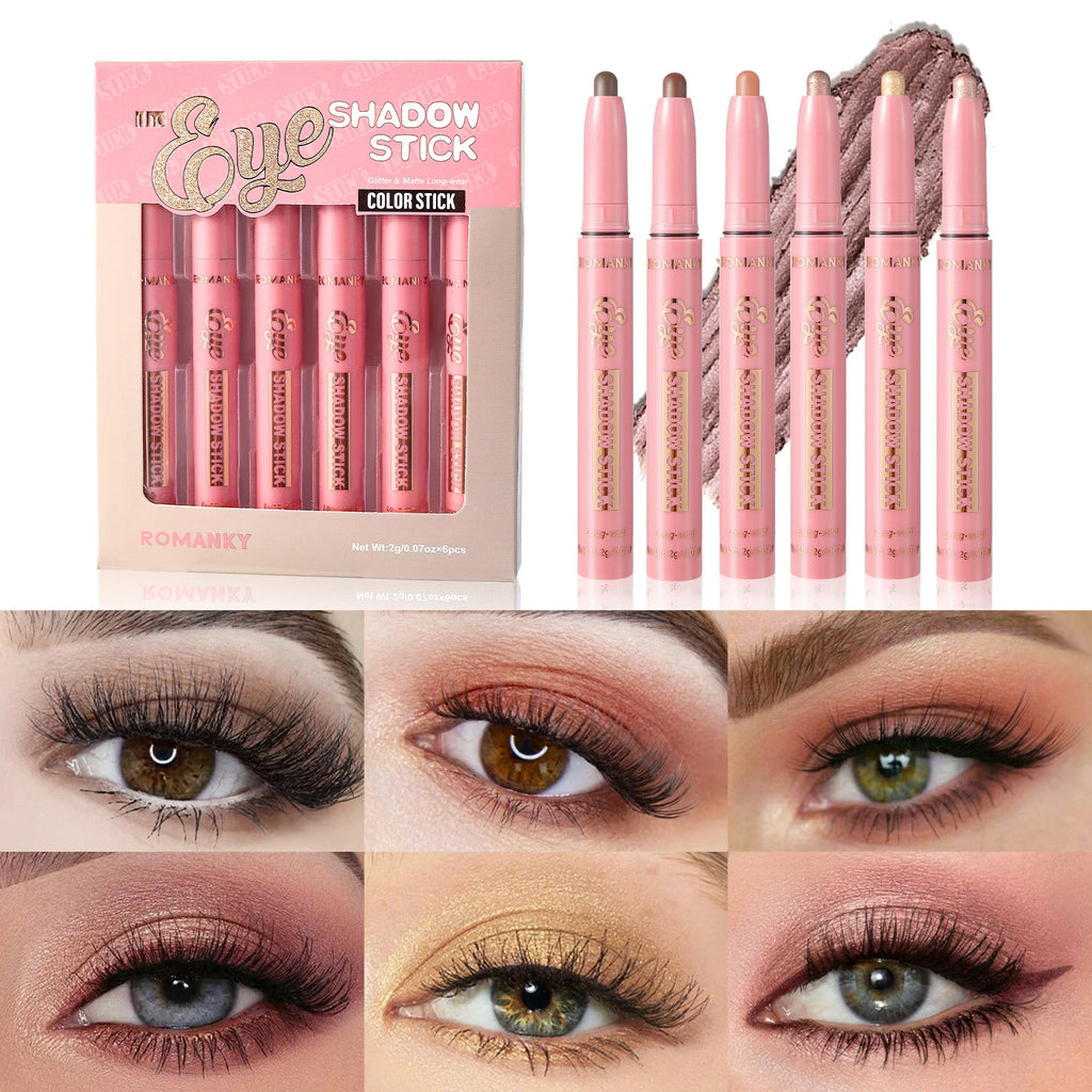 Matte Effect Eyeshadow Stick Natural Long-lasting Multi-purpose Shiny Zpaxo