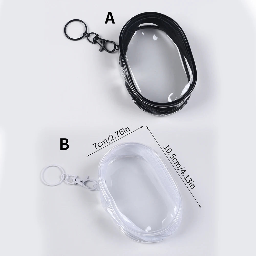 Transparent Mini Zipper Storage Bag Portable Clear Charging Cable Keychain Organizer Bag Waterproof Cosmetic Bag Coin Purse Zpaxo