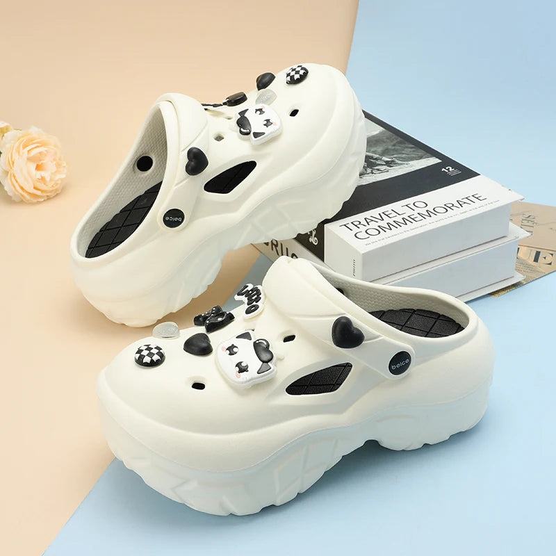 2024 Sandals DIY Cute Cartoon Clogs Women Mules Platform Beach