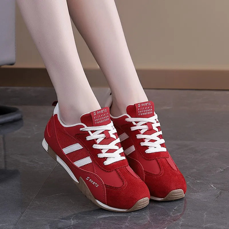 Spring Autumn Women's Comfortable Vintage Anti Slip Wear-resistant Zpaxo Red 40