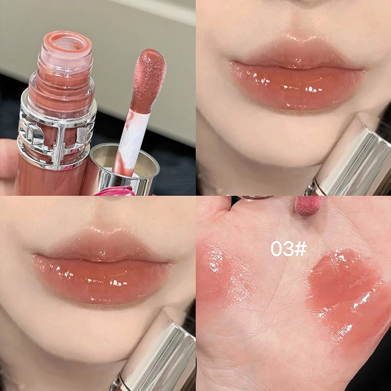 Flowing Mirror Lip Gloss Waterproof Long-lasting Luster Non Stick Cup