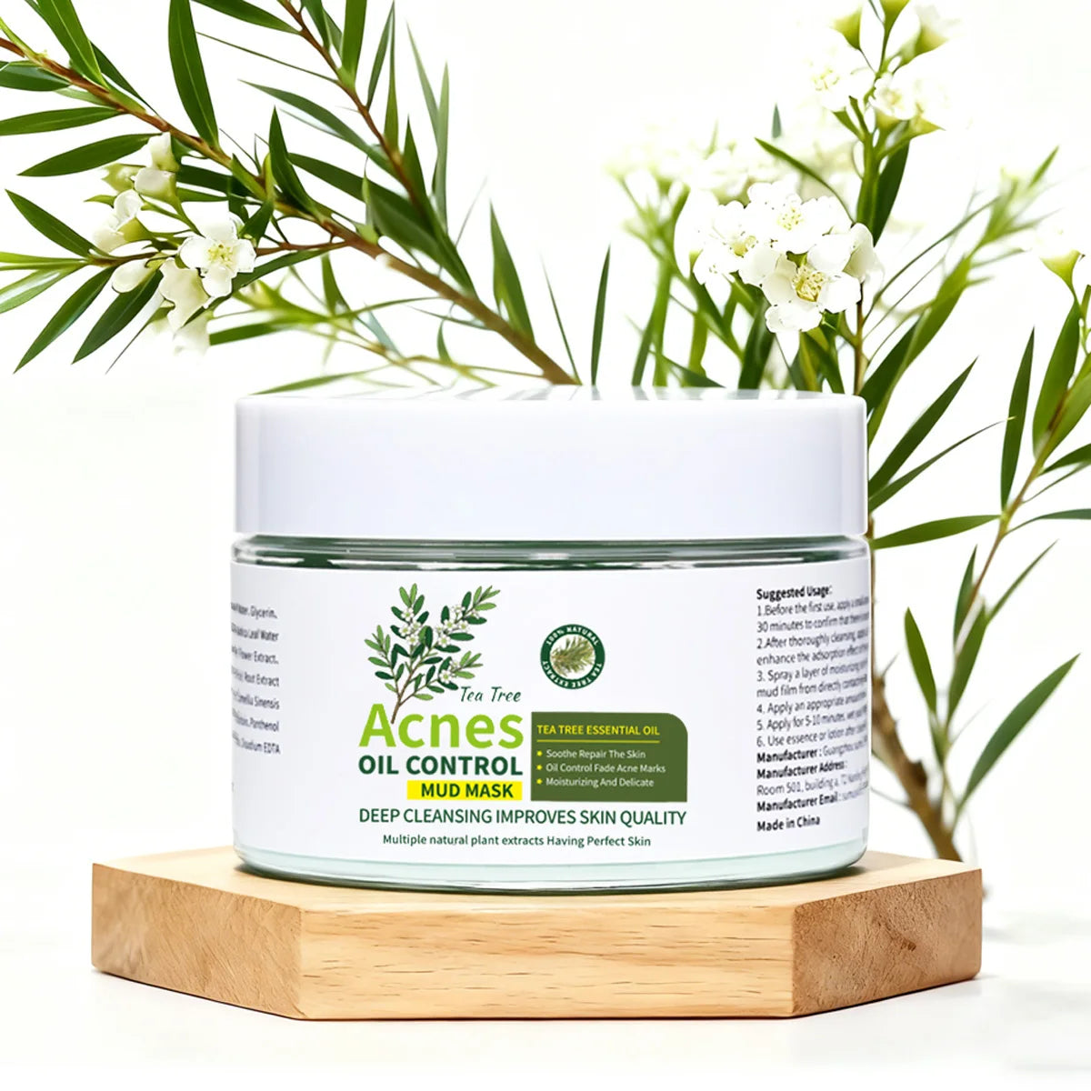 Tea Tree Acne Mud Mask – Oil Control & Soothing 120g Acne Mud Mask Zpaxo